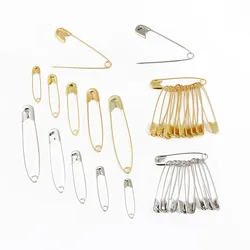 50pcs Gold/Silver Color Plated Iron Safety Pins Multi Size Brooch Pin Needles Clothing Label Accessories Diy Crafts Sewing Tools