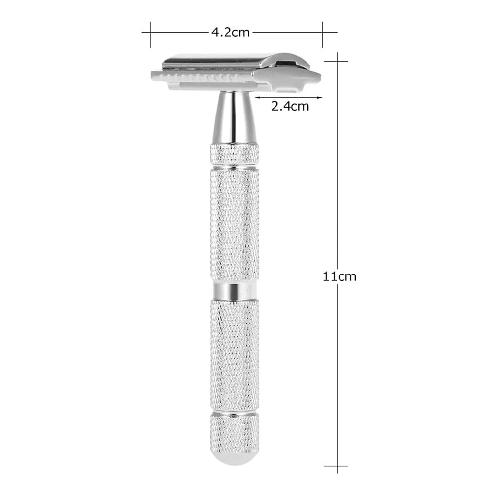男性用の伝統的な両刃のステンレス鋼安全かみそり,あごひげ用の手動シェービングツール,1個