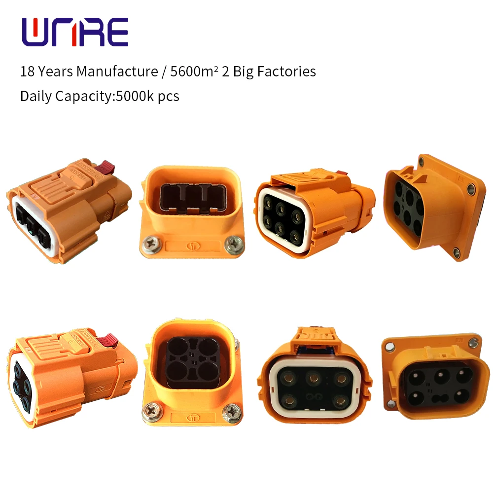 Plastic Shell High Voltage Current Connectors Plug Socket New Energy Electric Vehicle Car Hv Connector 2.5-6mm² For Cable