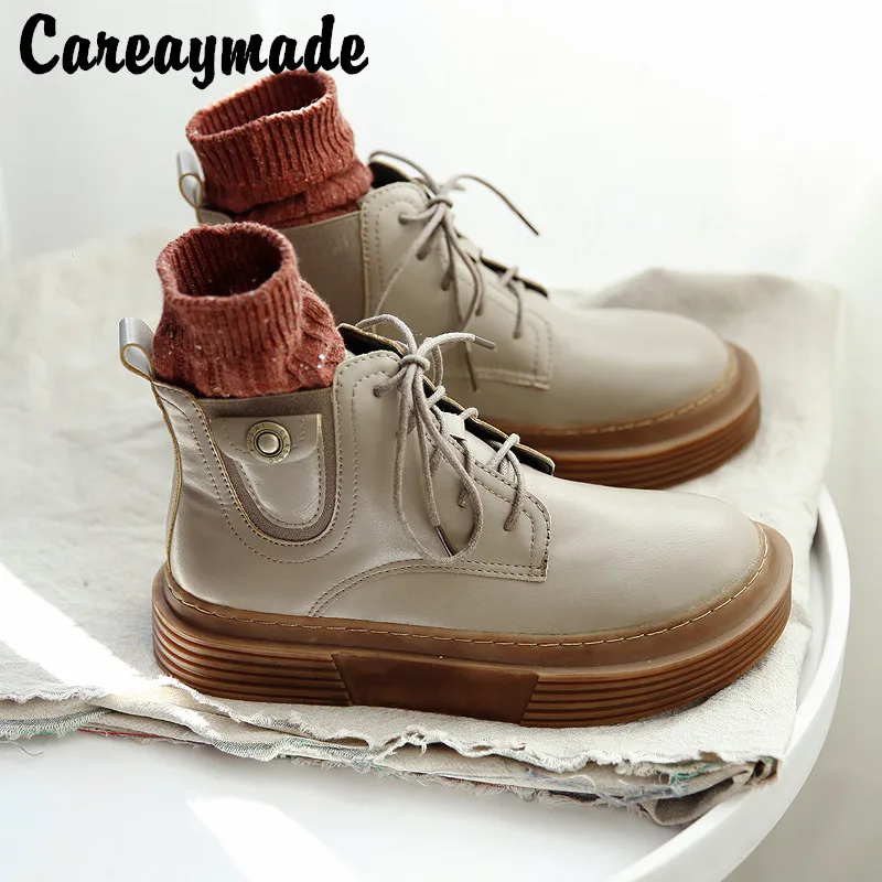 

Careaymade-Women's boots Muffin autumn winter work boots, Ladies short boots college style leisure boots Mori women's shoes