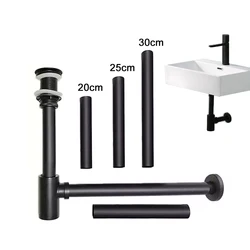12 Sizes Customize Basin Bottle Trap Drain Set Hose Black Bathroom Sink Pop Up Filter Stopper Custom Made Washbasin Siphon Hose