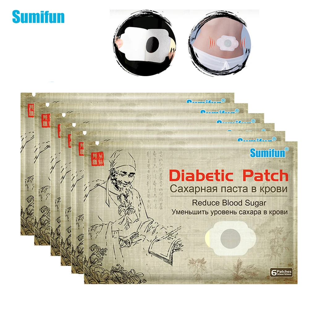 

6pcs Sumifun Diabetes Treatment Patch Lower Blood Glucose Natural Herbs Control Blood Sugar Plasters Medican Health Care Sticker