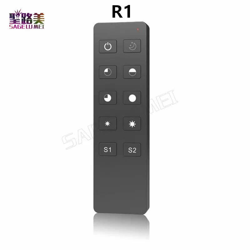 AC 110V - 220V S1-B Led Triac RF Dimmer use with R1 Remote 2.4GHz Wireless 1A 100W-288W Push Dimmer LED Switch Controller