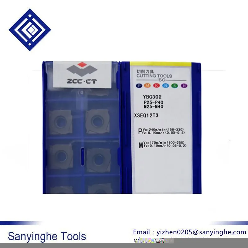 10pcs/box YBG302 XSEQ1202 XSEQ1203 XSEQ12T3 XSEQ1204 XSEQ12T4 CNC Carbide Milling Inserts Face And Side Cutter SMP01