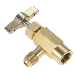 1Pc Brass R12 R22 R134a Can Taper Dispenser For Self-Sealing AC Refrigerant Bottle Opener Valve Thread 7/16