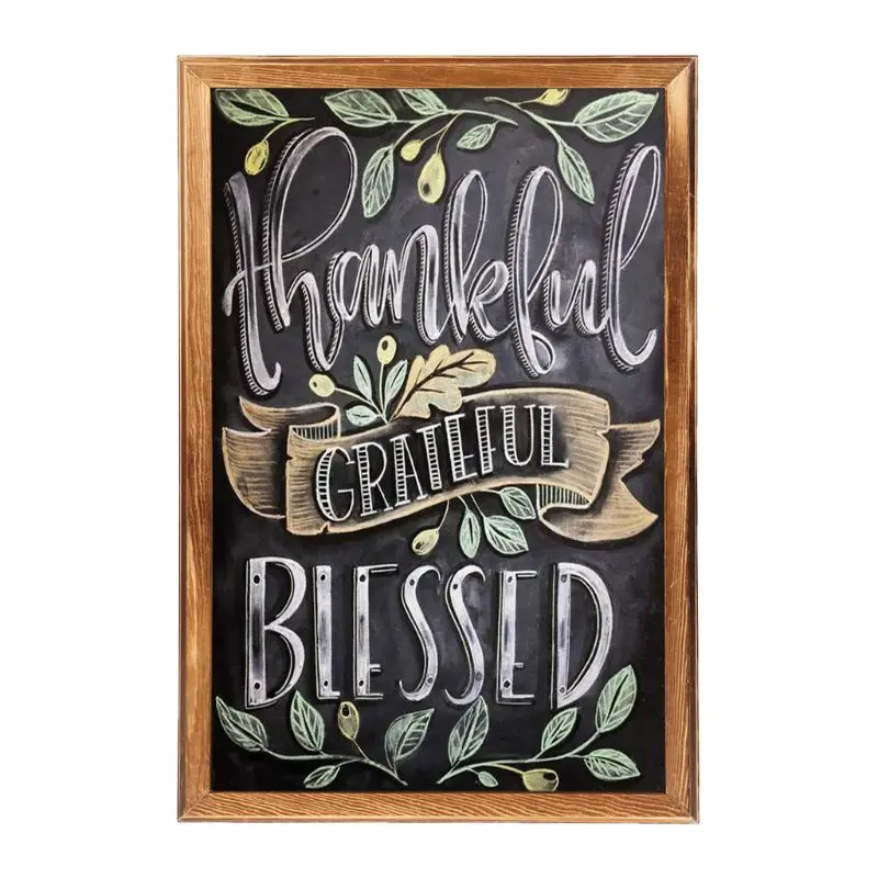 Nouveau Rectangle suspendu en bois Message tableau noir tableau mot pad signe enfants conseil qyh