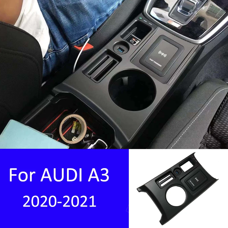 For Audi A3 Car QI Wireless Charger Mobile Phone Fast Charging Board Car Accessories 2020 2021