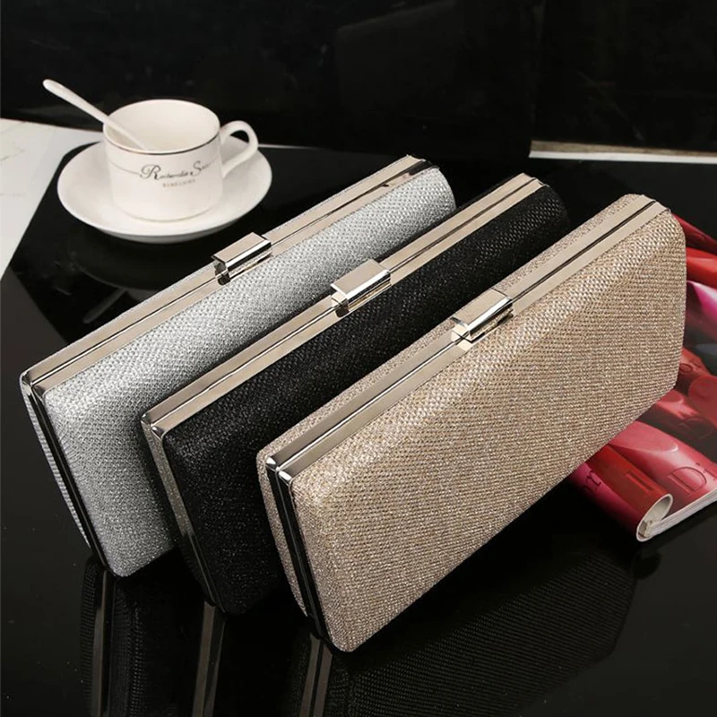 Women\'s Wedding Clutch Purse and Handbag Elegant Evening Clutch Bag for Party Diamond Sequin Gold Silver Shoulder Bag ZD2151