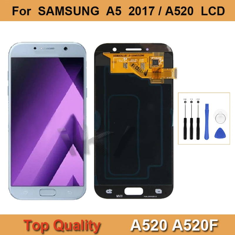

AMOLED For SAMSUNG Galaxy A5 2017 A520 LCD Display Touch Screen Digitizer Assembly With Free Repair Tools Kit