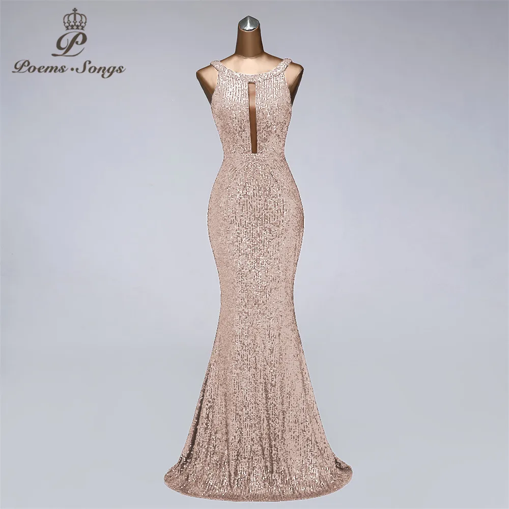 Sexy mermaid Sequin evening dresses vestido de festa prom gowns vestidos elegante party night dress robe de soiree married dress