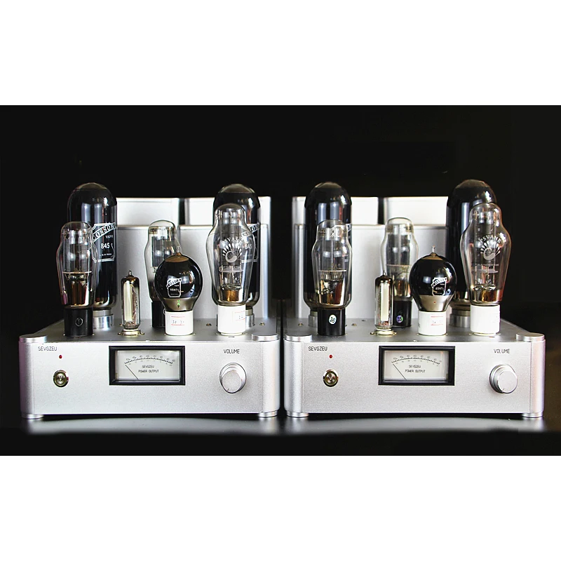 

HiFi Vacuum Tube Mono Block Power Amplifier Dual Lamps rectifier 2A3/300B push 845 Internal Silver Cable Single-end Class A 50W