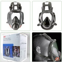 1pc 6800 mask or 17in1 Painting Spray Gas Mask Organic Vapors Safety Reusable Full Face Mask Respirator Grey Medium