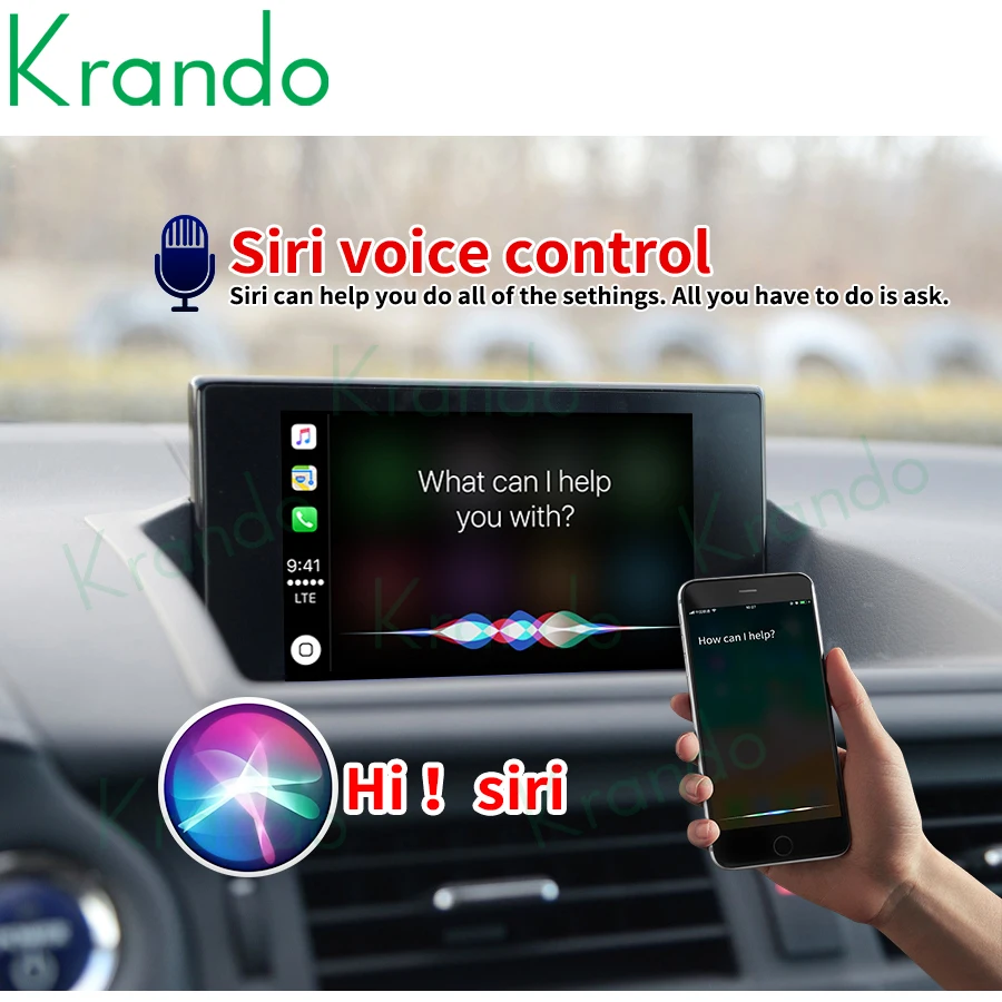 Krando Wireless Apple CarPlay Android Auto Interface Box For Lexus CT CT200 CT200H 2015-2018 Siri Control Upgrade Retrofit