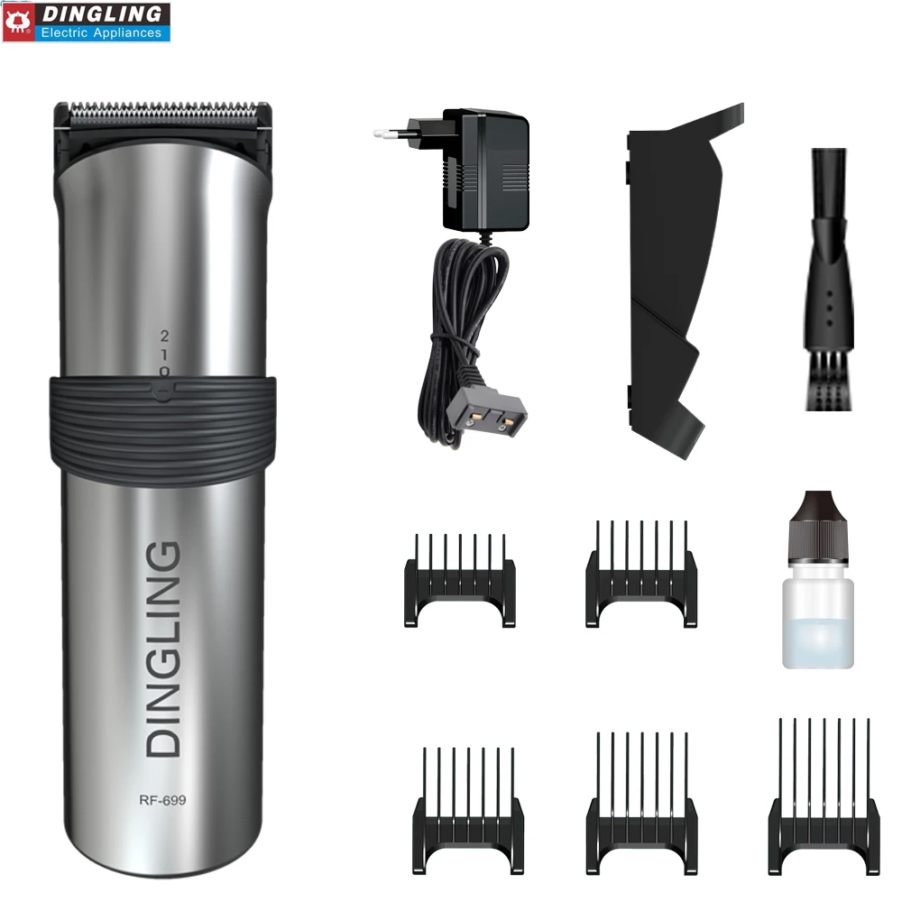 Dingling-Clipper Cabelo Profissional recarregável para Homens, Lâmina De Aço Carbono, Aparador De Cabelo, 4 Horas Tempo De Carga, 220V, 50Hz, RF-699