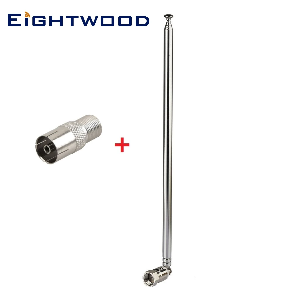 Eightwod FM Radio Antenna AV Receiver Unbal F Telescopic Aerial F to TV Adapter for Yamaha Denon Teac Pioneer Onkyo Marantz