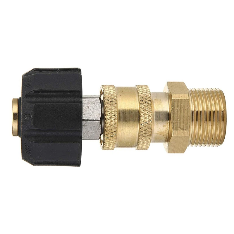 Pressure Washer Adapter Set M22 To 1/4 Inch Quick Connect Kit, M22 14Mm To 1/4 Inch Quick Connect Kit