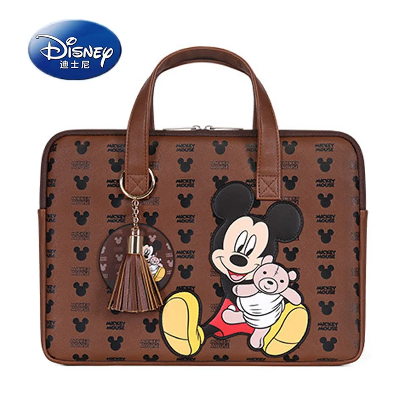 Disney Laptop Bags PU Leather Mickey Minnie 13 14 15 Inch Apple Huawei Notebook Bag Macbook Case Fashion Tassel For Women