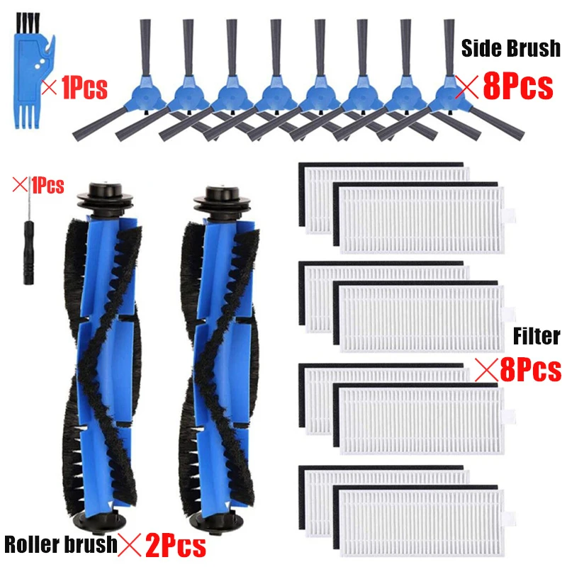 Hepa Filter Kit Side Brush Set for Eufy Robovac 11S Robova 30 30C Robovac Cleaning Side Brush Replacement with Brush Clean