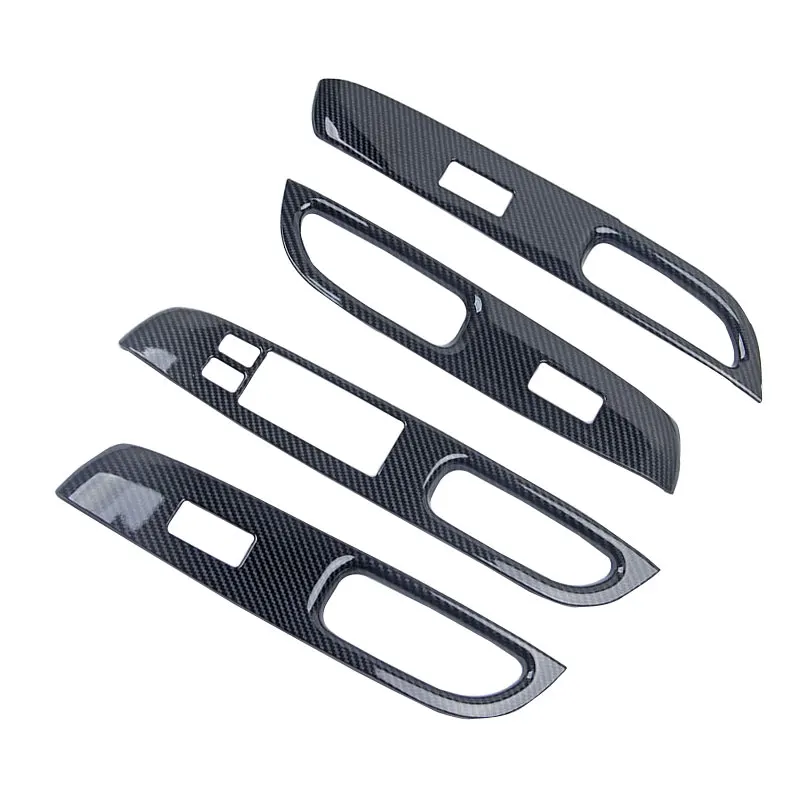 Accessories 4pcs Car Window Lift Switch Control Panel Frame Cover Trim fit for Nissan Versa Almera 2014 2015 2016 Car Styling