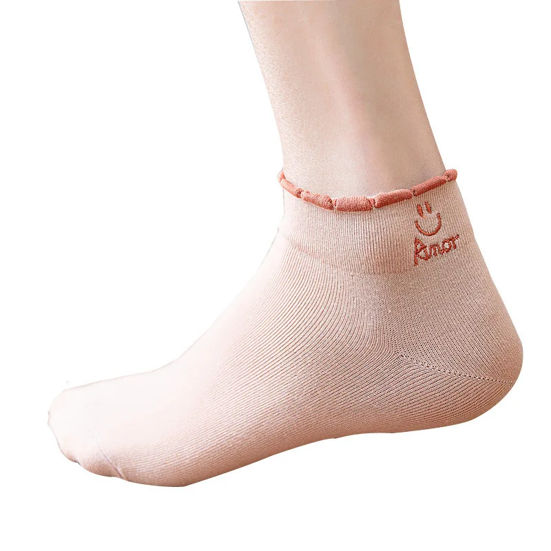 14Pieces=7Pairs/Lot Socks Women Cute Cartoon Cotton Funny Happy Ankle Socks Pack Japanese Harajuku Embroidery Casual Socks Set