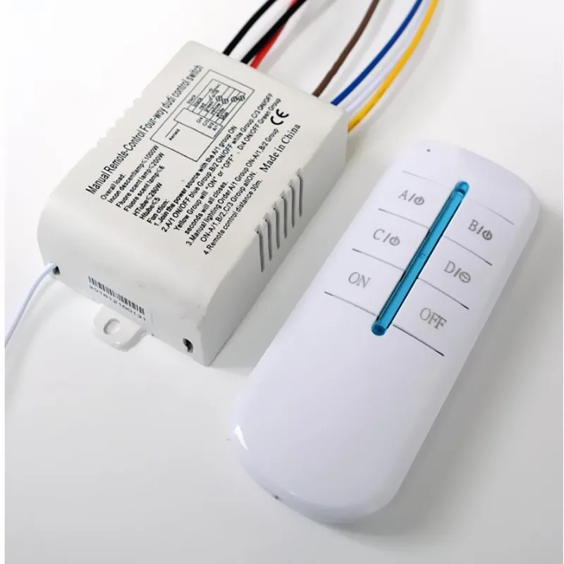 220V Draadloze Afstandsbediening Verlichting Schakelaar Muur Kroonluchter Led Licht Op Off Schakelaars 1 2 3 4 Ch Met ontvanger Transceiver