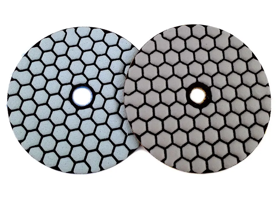 RIJILEI 6 Stück 4 Zoll Trockenpolierpads, flexibles Harz, 100 mm Steinpolierpads für Marmor, Beton, Bodenschleifscheibe – Detail 5