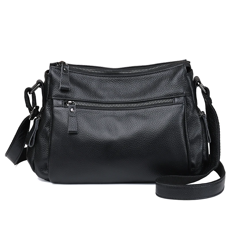 Imagem -04 - Bolsa de Ombro Única de Couro Genuíno para Mulheres Grande Capacidade Bolsa Mensageiro Vaca Bolsa Crossbody para Senhora