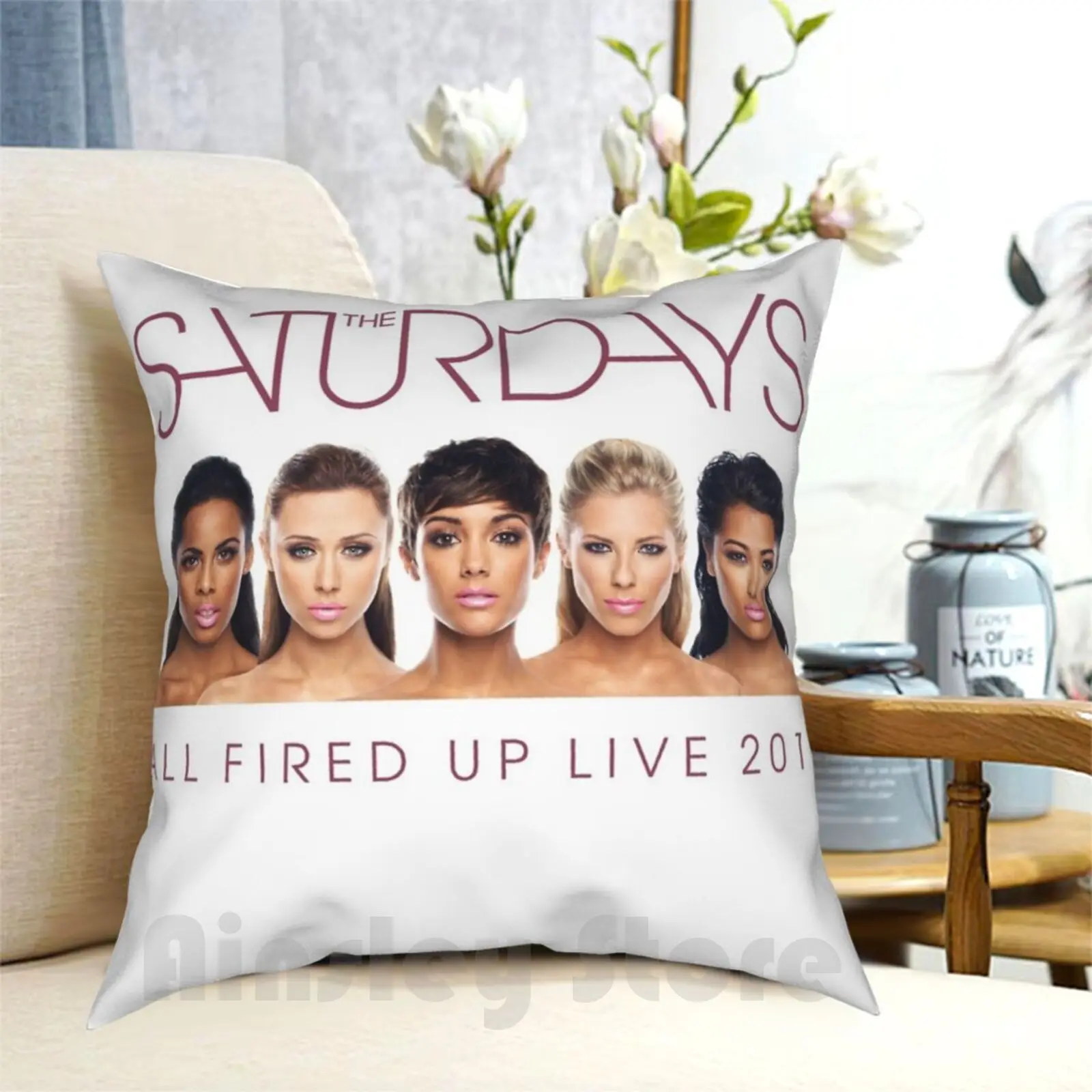 The Saturdays-All Fired Up Live Tour Replica Pillow Case Printed Home Soft Throw Pillow The Saturdays Frankie Bridge