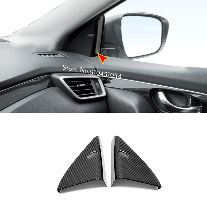 

For Nissan Qashqai J11 2015 2016 2017 2018 2019 Accessories Carbon fiber Car Front Inner Triangle speaker audio horn Cover Trim