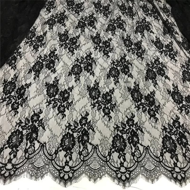 Bridal Lace Fabric White Chantilly French Eyelash Lace Fabric IDY Needle Wrok Wedding Dress Lace Fabrics for Sewing Crafts