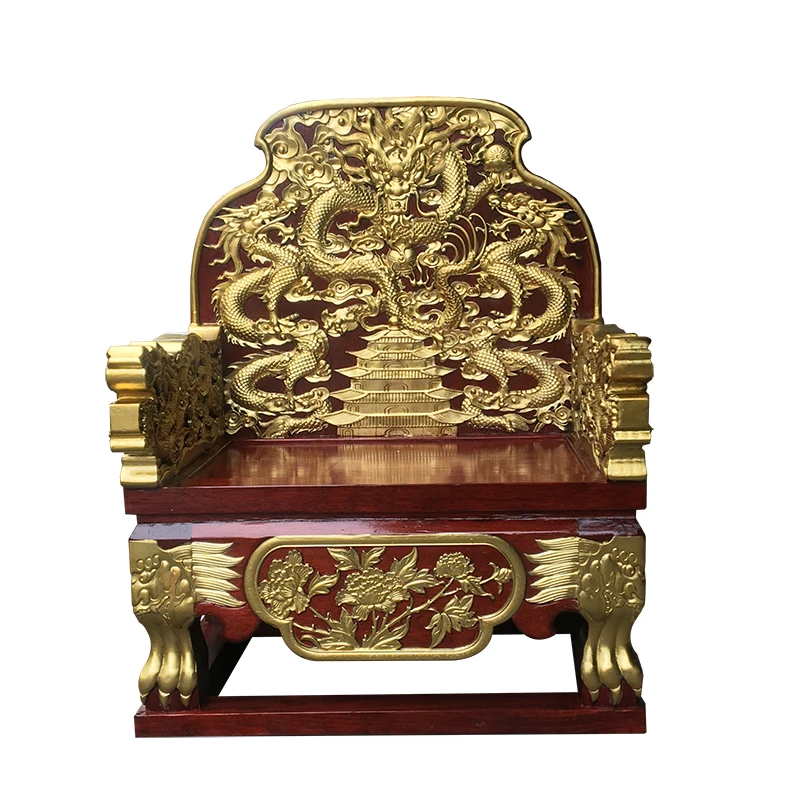 Palace Museum Ming and Qing Rosewood Long Chair Solid Wood Single Meditate Zen Chair Rosewood Antique Emperor Throne Long Chair