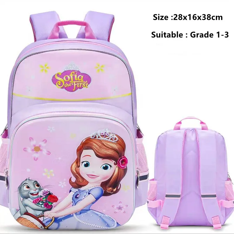 Disney sofia escola sacos para meninas princesa mochila grande capacidade à prova de água primária estudante sacos de ombro menina presente