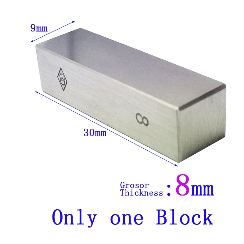 Stalen blokmeter Maatregel Gage Block Stalen vierkante Gage Block 1 mm, 2 mm, 3 mm, 4 mm, 5 mm, 6 mm, 7 mm, 8 mm-9 mm 100 mm Stalen vierkante meter