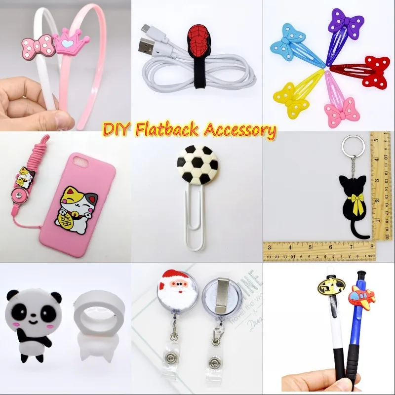 Handnade DIY Soft PVC Accessory Cartoon Animals Dog/Owl/Cat Charms Fit Crafts Rings/Landyard/Cable Winder/Bookmark 10 pcs