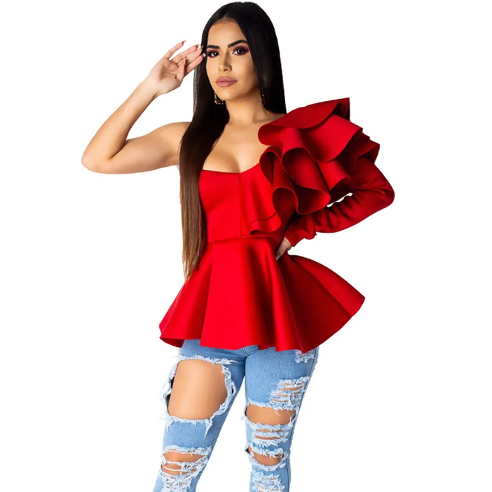 blusa-feminina-elegante-com-uma-camada-camiseta-feminina-manga-comprida-com-um-ombro-plissado