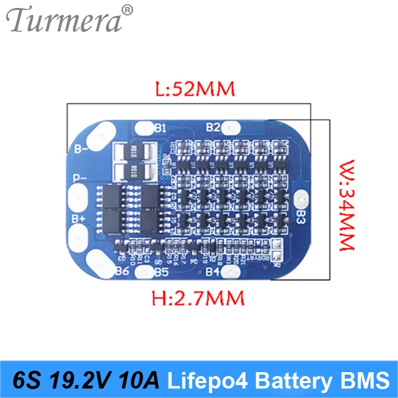 Placa de protección de batería de hierro y litio 6S 10A 19,2 V 21,6 V 32650 32700 LiFePO4 BMS para batería de destornillador y batería de bicicleta eléctrica