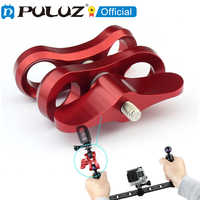 PULUZ Ball Clamp Close Hole Diving Camera Bracket CNC Aluminum Spring Flashlight Clamp for Diving Underwater Photography System