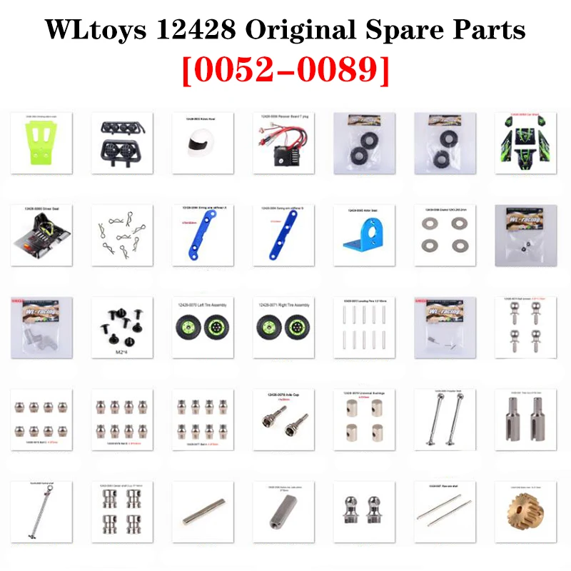 

12428 12427 Original Parts 0049-0089 Wltoys 12428 12423 RC Car Spare Parts Tire/Hub/Receiver/Gasket/Shaft/Cup/Gear/Car shell