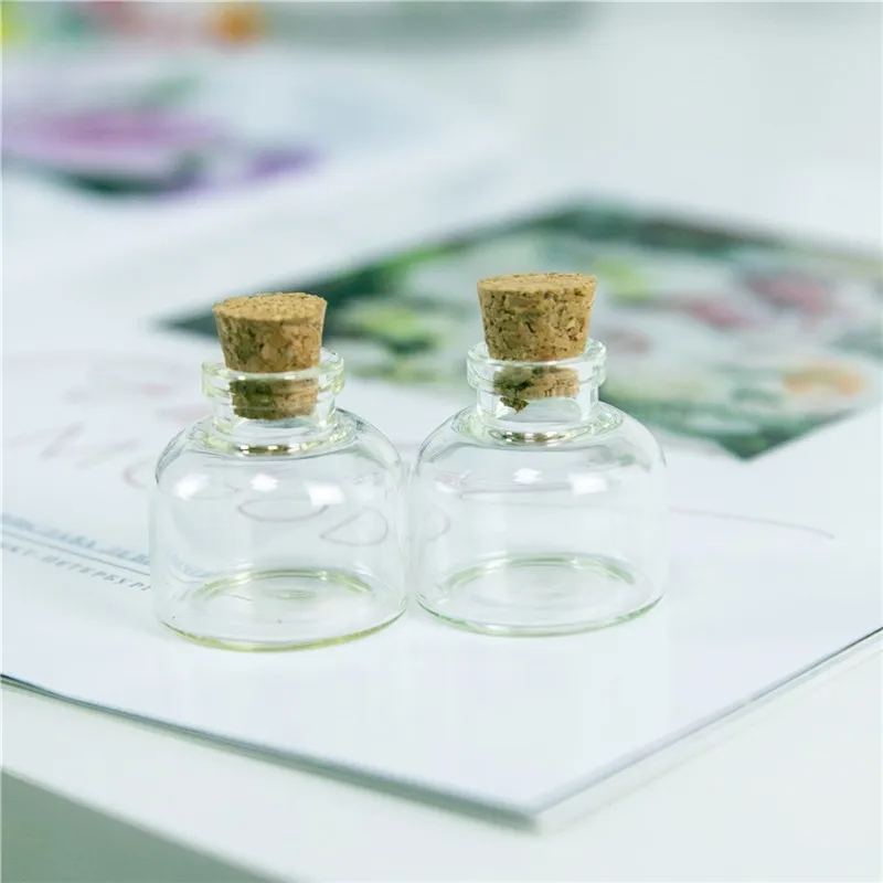 10ml 30*30*10mm Mini Glass Bottles Cork Empty Cute Transparent Clear Bottles Glass Jars Vials 80pcs/lot Wholesale