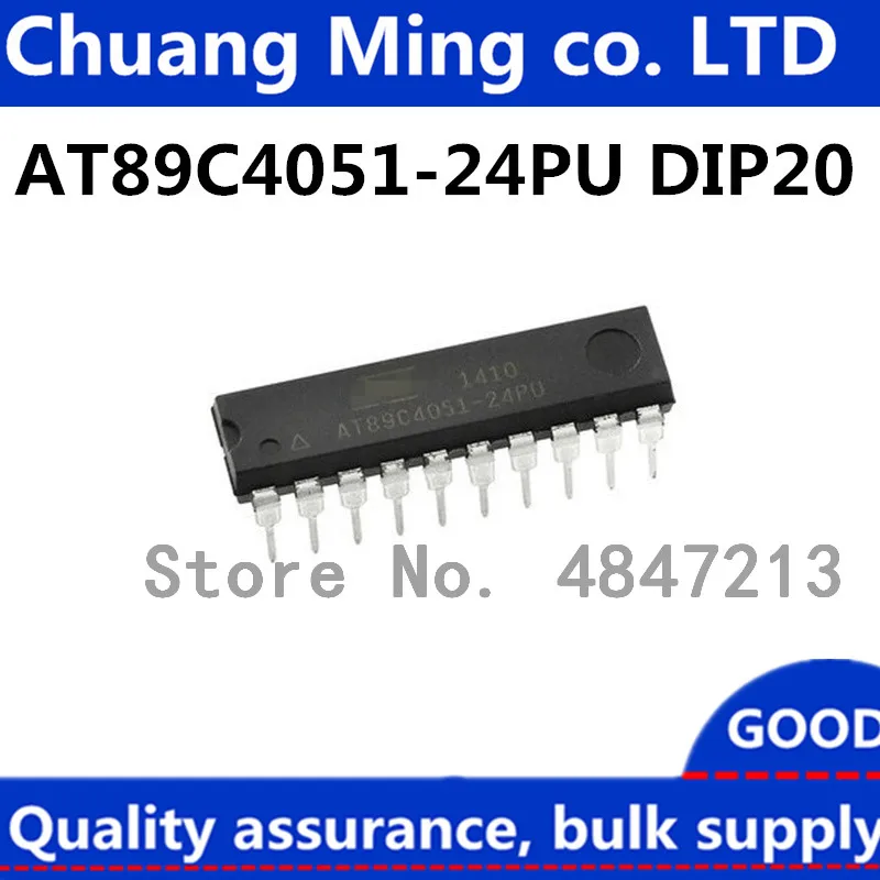 Free shipping 20pcs/lots AT89C4051-24PU AT89C4051-24PI AT89C4051 DIP-20 IC In stock!