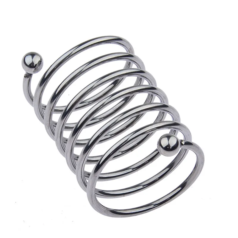 Stainless Steel Penis Dildo Ring Wave Thread Cock Rings Spring Extended Version Male Delay Ejaculation Sex Toys for Men