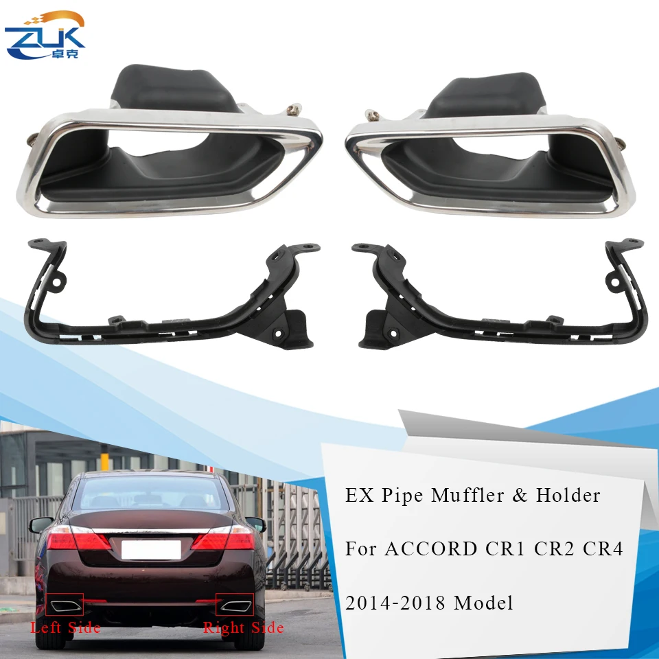 ZUK EX Muffler Exhaust Pipe End Finisher Tailpipe & Bracket Holder For HONDA For ACCORD 2014 2015 2016 2017 2018 2.0L 2.4L V6