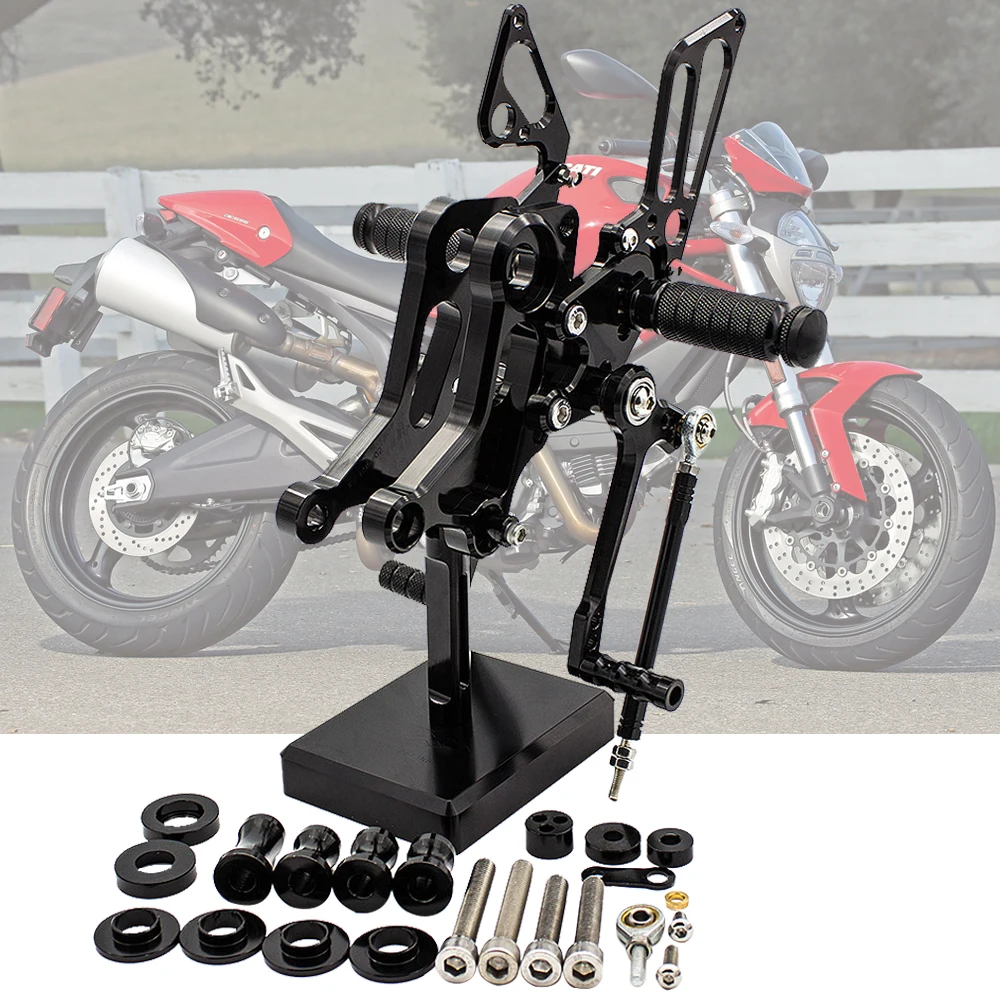 

For Ducati Monster 696 2008-2014 GP Shifter Adjustable Motorcycle Footrest Rear Set Foot pegs Reversed Rearset Footpeg Foot rest