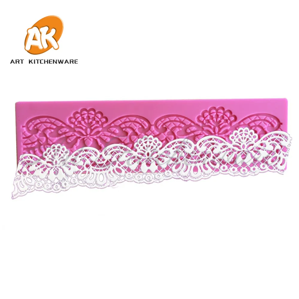 Fashion Lace Mat Silicone Cake Lace Mold Fondant Supplies Cake Decorating Tools Border Decoration Lace Mold