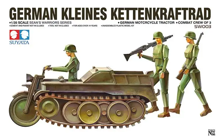 SUYATA Model SW-003 1/35 German half-track motorcycle and infantryman