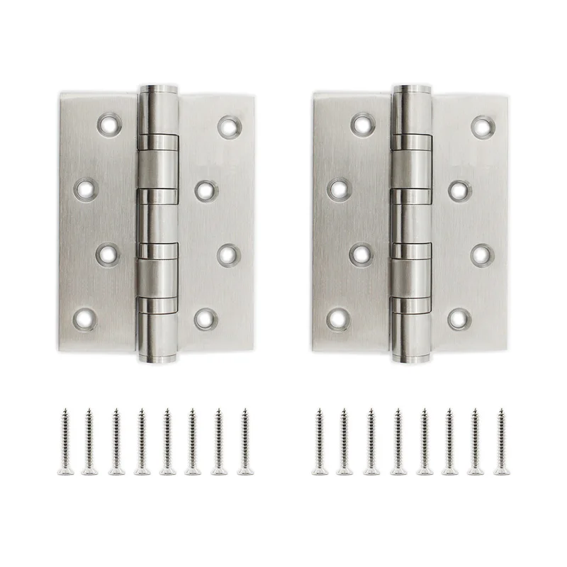 

2 Pack Stainless Steel Door Hinges, Heavy Duty Interior Door Hinges Door Hardware No Noise Ball Bearing Door Hinges 4x3 Inch