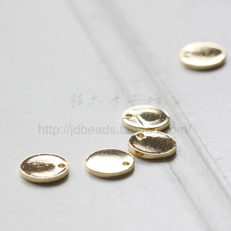 Solid Brass Charm - Round Tag - Disc 8mm (1762C)