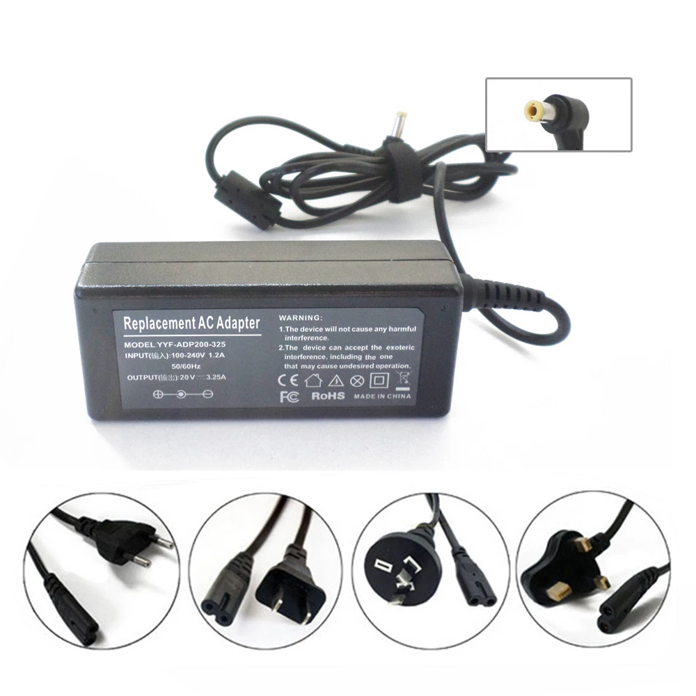 New 65W Laptop Power Supply Cord For Lenovo V360 V360A V450 V460 V460A N580 N581 N585 N586 20V 3.25A AC Adapter Battery Charger