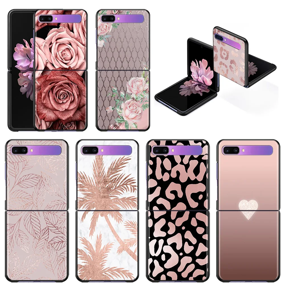 Zflip4 Phone Case For Samsung Z Flip3 5G z flip 3 5G zFlip Cover Cellphone Shell Caso Mobilephone Fundas Pink Rose Bling Picture