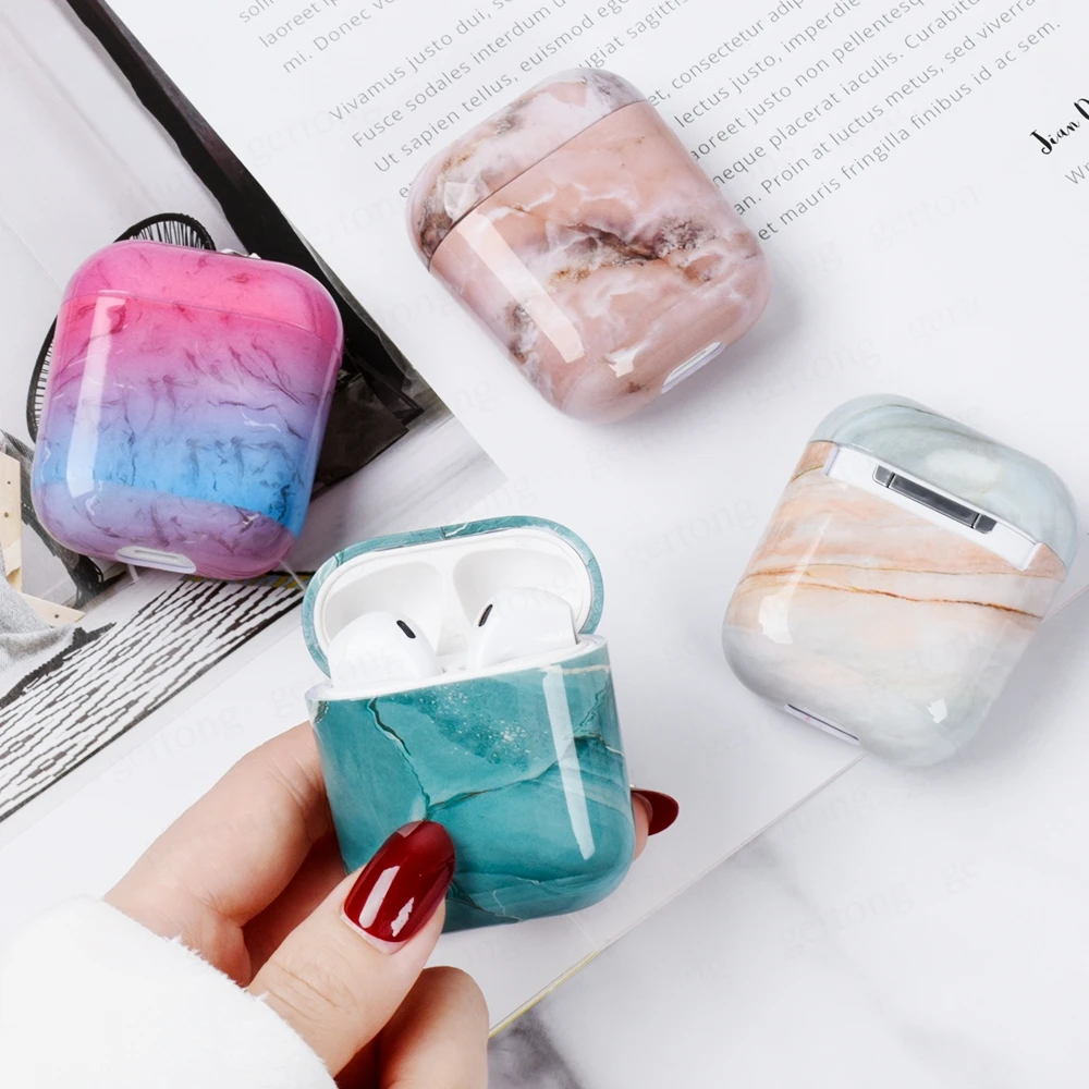 Marble Pattern Case For Apple Airpods 1 2 Earphone Case Cute Cover For Airpods 2 Air Pods 1 Airpod Case Shell Sleeve Coque Cover